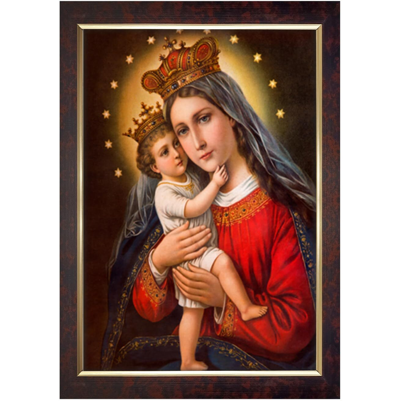 Dharvika Innovations Jesus Christ Paintings For Living Room, Jesus Christ Painting Wall Decoration, Jesus Christ Photo Frame For Wall Decoration 20385 (14X20 Inch) Brown