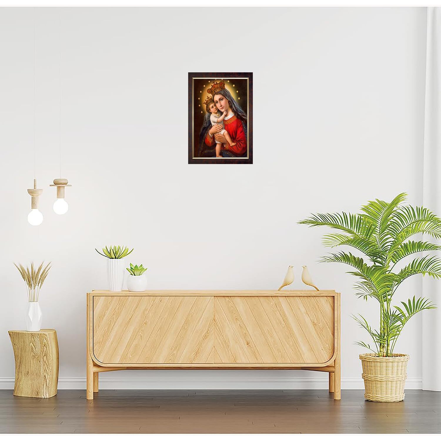 Dharvika Innovations Jesus Christ Paintings For Living Room, Jesus Christ Painting Wall Decoration, Jesus Christ Photo Frame For Wall Decoration 20385 (14X20 Inch) Brown