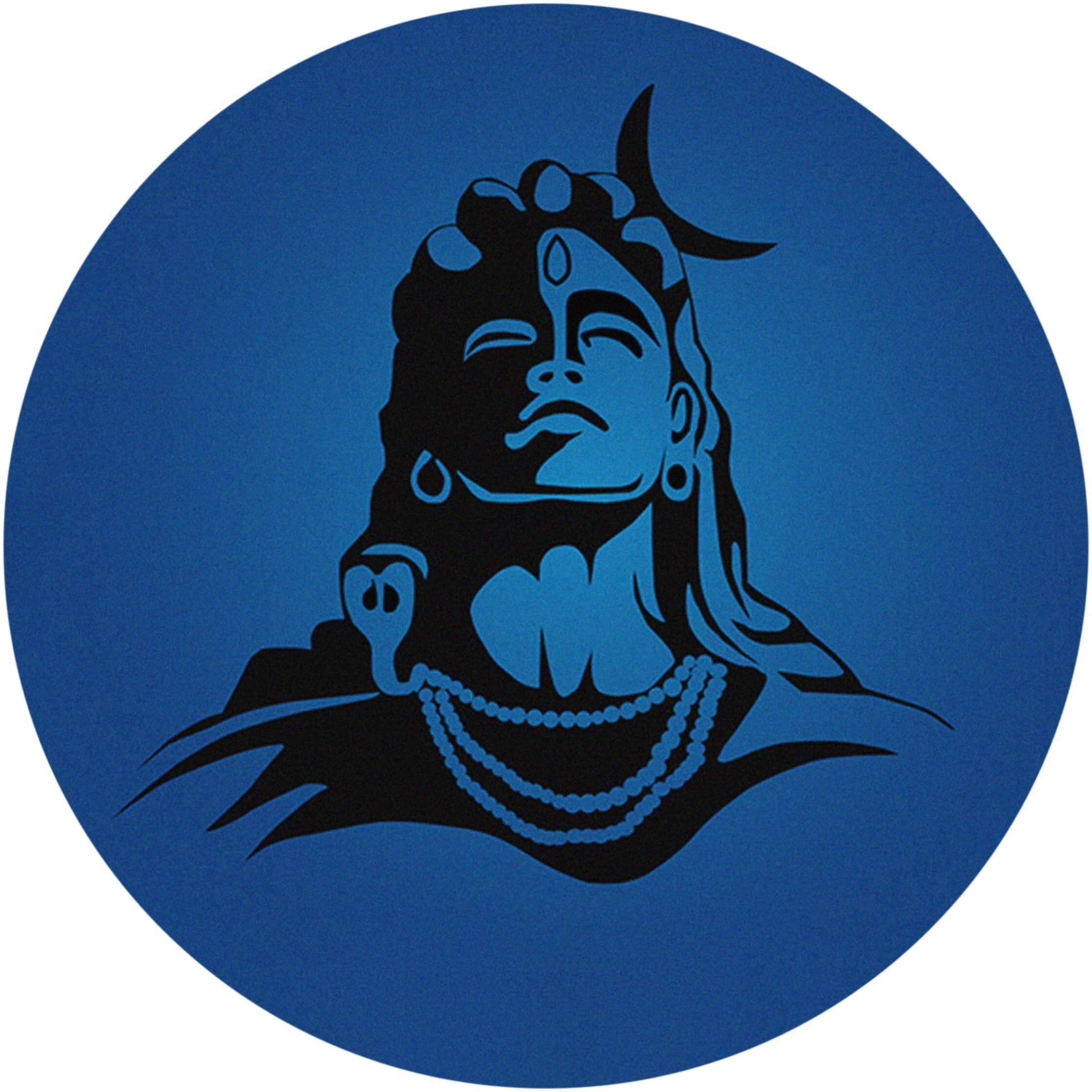 Pd Craftozone Premarked Adiyogi Shiva Round Circle Mdf Pine Wood 12 Inch Mdf Boards For Art And Craft - 2.5Mm Unfinished Round Wood Slices For Resin Art, Mandala Art,Pyrography, Painting