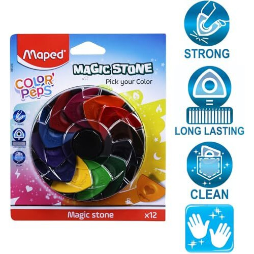 Maped Magic Colour Combo-Set Of 2|Ocean Felt Tip Pen-12 Shades| Magic Stone-12Shades|Brigh Colour Sketch Pens|Washable Fineliners|Safe & Clean| Ideal For Drawing & Colouring|Birthday Gift| Return Gift