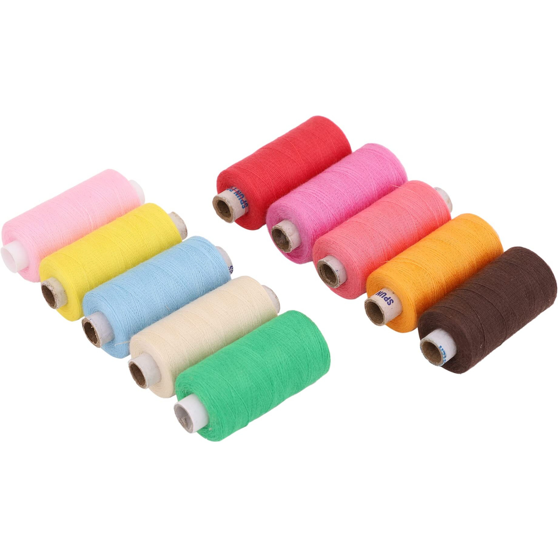 Tarni 800 Meter Sewing Thread 10 Pcs Basic Color Strong Cotton Polyester Sewing Threads Fast Premium Shade Spools For Machine And Hand Stitching, Tailoring, |Multicolor| |Set Of 10Pcs