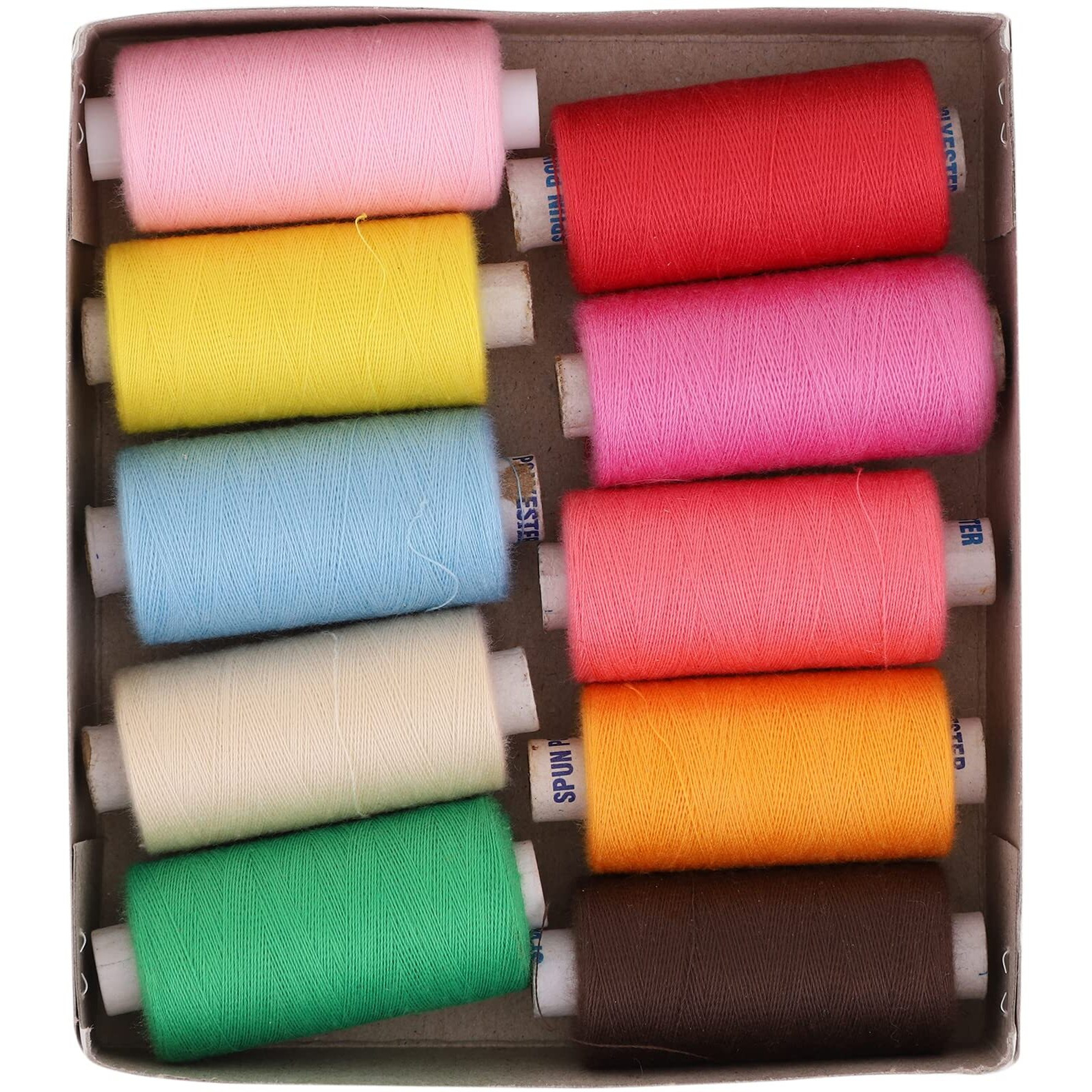 Tarni 800 Meter Sewing Thread 10 Pcs Basic Color Strong Cotton Polyester Sewing Threads Fast Premium Shade Spools For Machine And Hand Stitching, Tailoring, |Multicolor| |Set Of 10Pcs