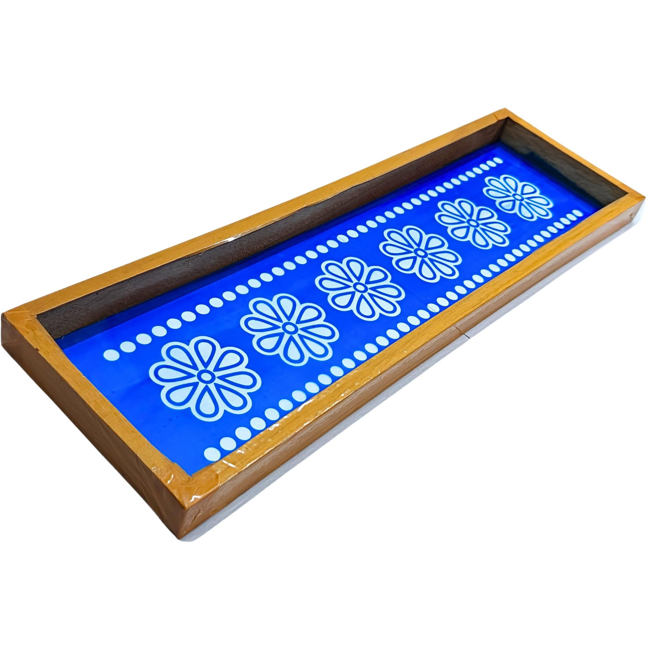 Anciently Flower Border Rangoli Stencil Wooden, Rangoli Sacha Wooden, 1 Piece (17X5 Inches)