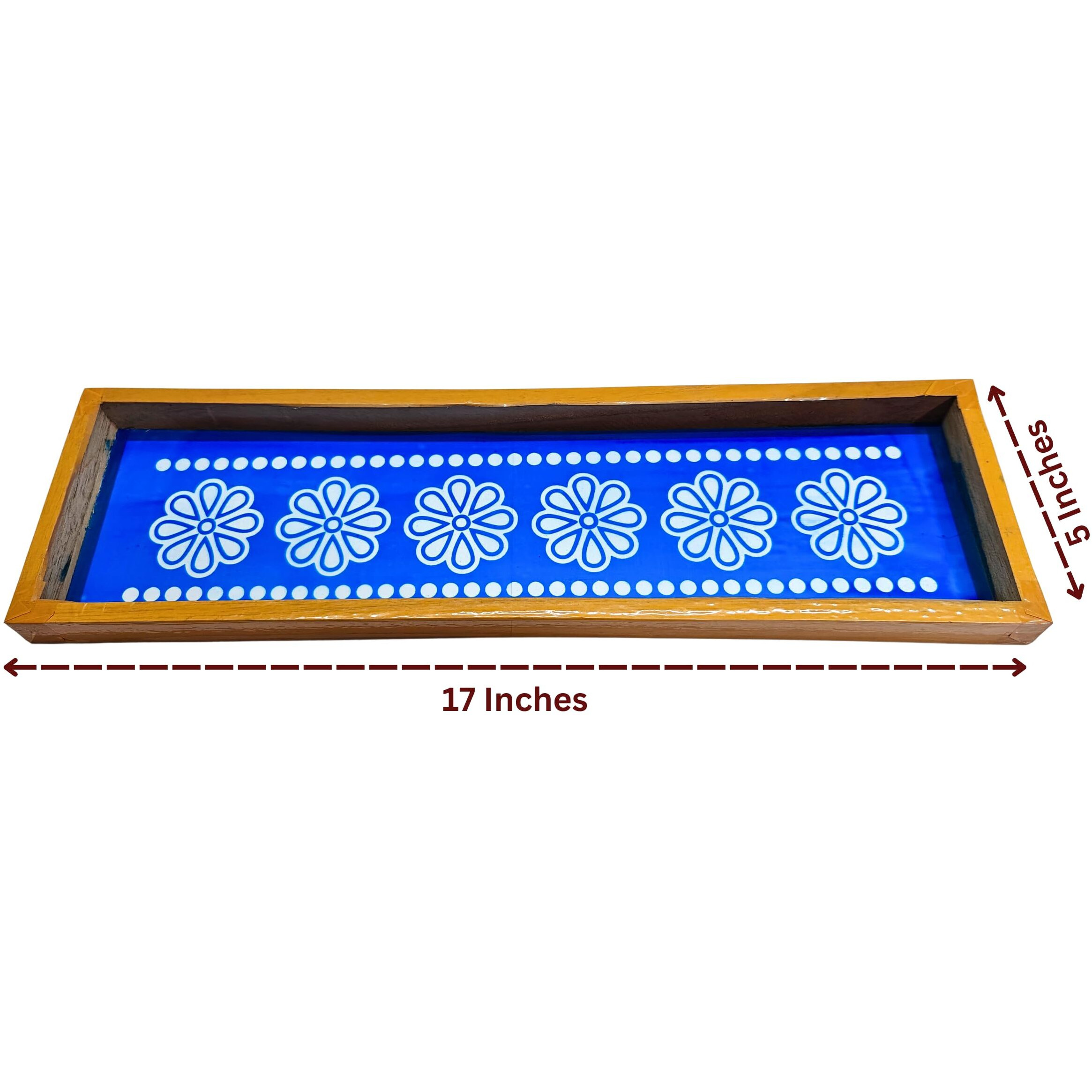 Anciently Flower Border Rangoli Stencil Wooden, Rangoli Sacha Wooden, 1 Piece (17X5 Inches)