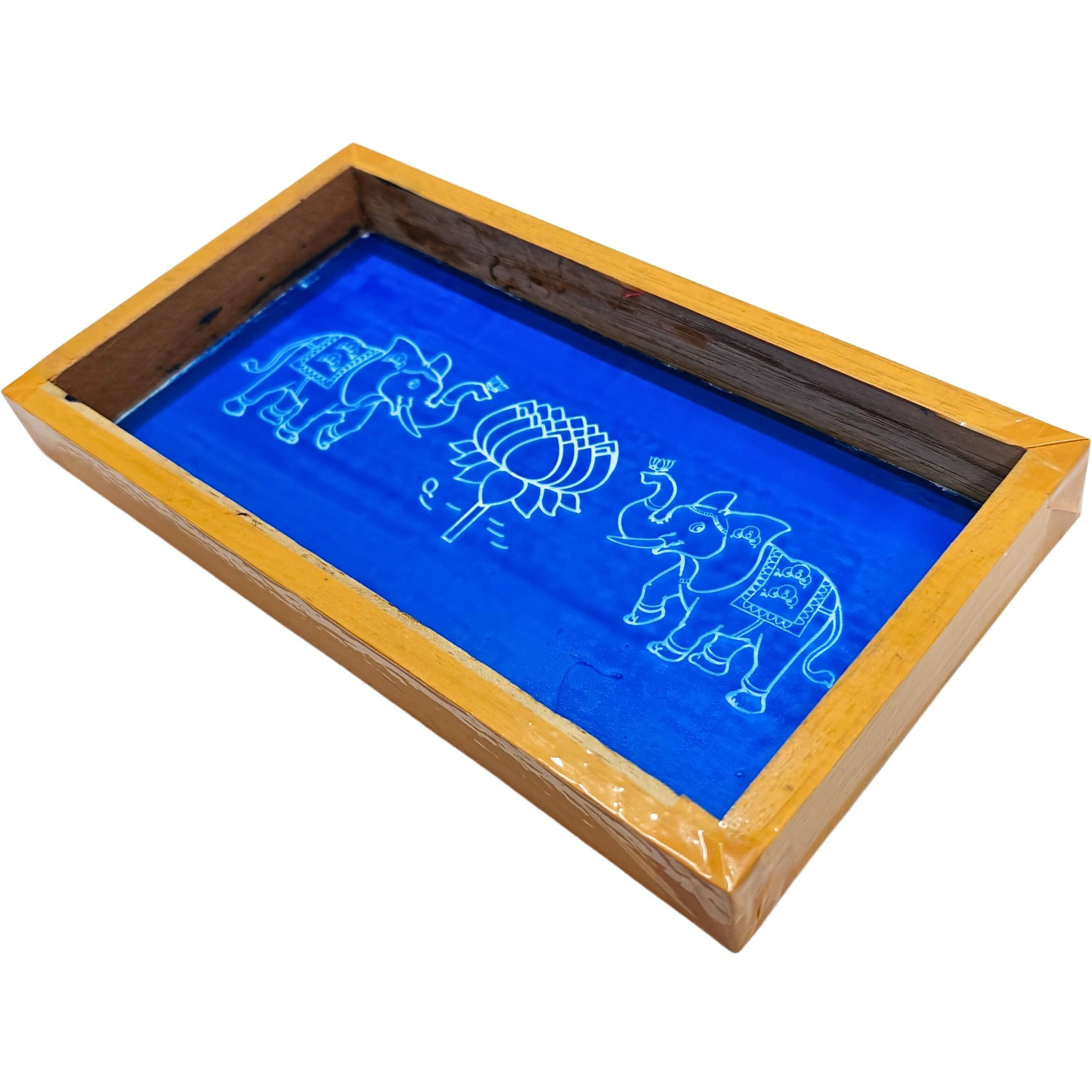 Anciently Elephant With Lotus Rangoli Stencil Wooden, Rangoli Sacha Wooden, 1 Piece (9X5 Inches)