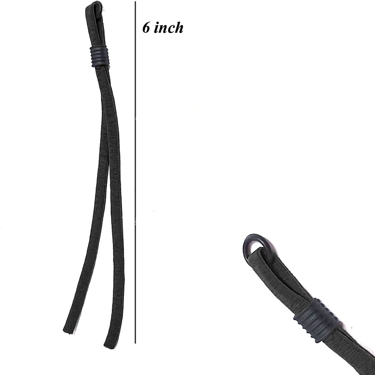 Aakriti Elastic Band Cord With Adjustable Buckle Stretchy Earloop Lanyard Earmuff Rope Sewing Elastic Cord With Adjustable Flat Buckles For Diy Craft And Mask Making (Black, 50)