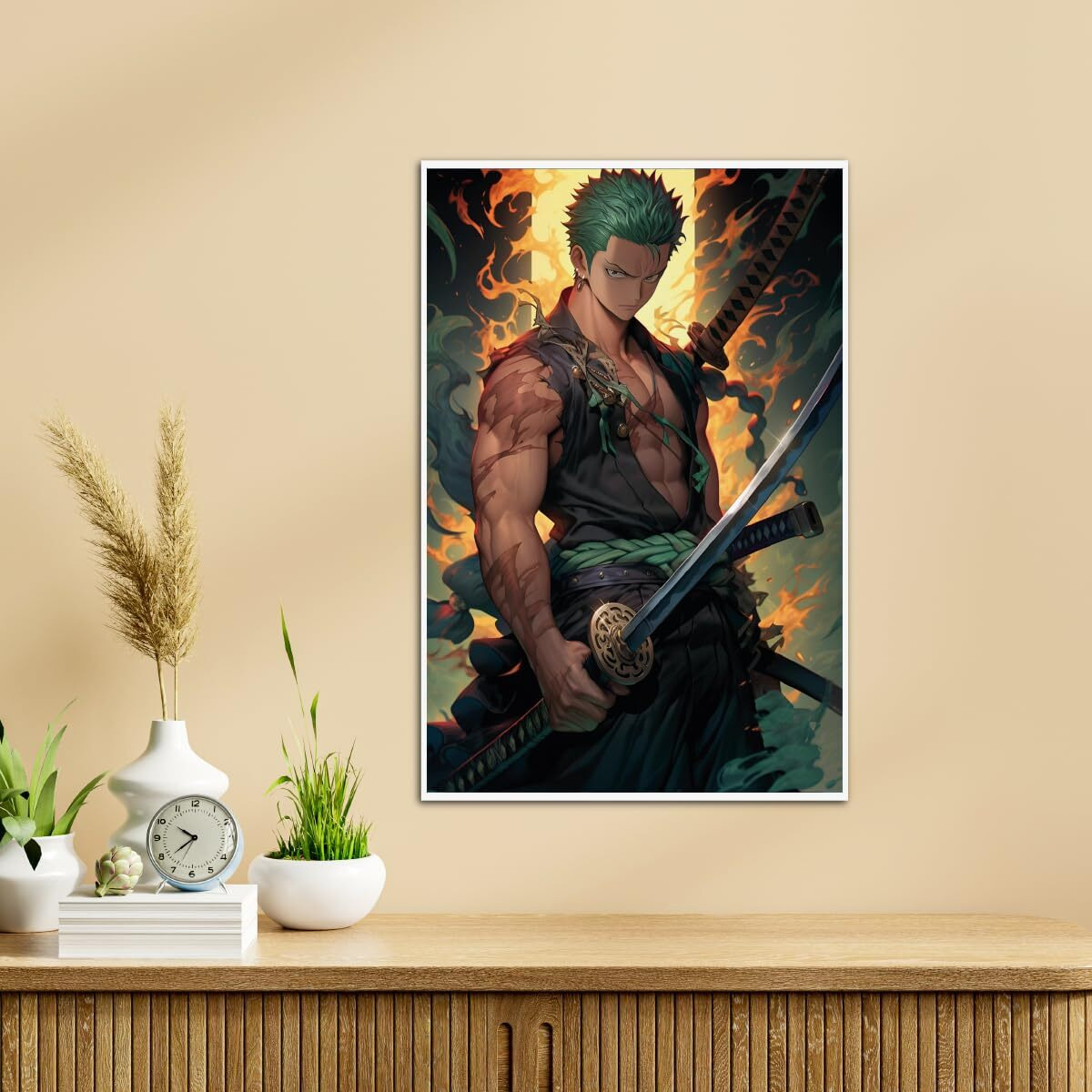 Tenorarts Zoro Poster Onepiece Anime Wall Posters With Thick 300 Gsm Matt Finish Paper (18 Inches X 12 Inches)