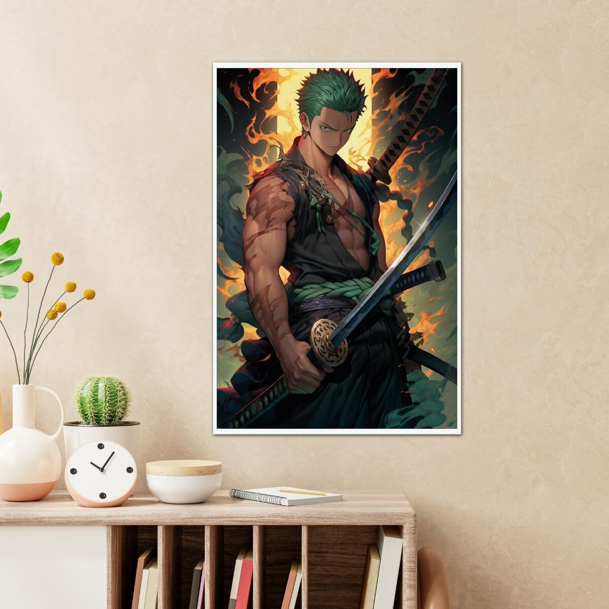 Tenorarts Zoro Poster Onepiece Anime Wall Posters With Thick 300 Gsm Matt Finish Paper (18 Inches X 12 Inches)