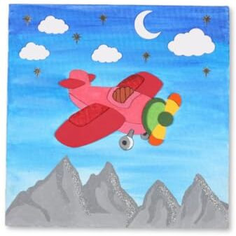 Hobby India Canvas Painting Kit Set For Kids Age 5+ I Pre-Sketched Art & Craft I Gift Diy Age 6-12 I Room Wall Hanging Office & Home Decor (Airplane)