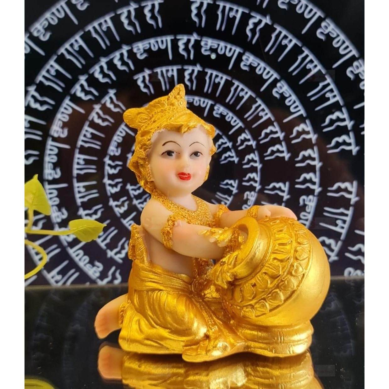 Satyam Kraft 1 Piece Lord Krishna Canvas Painting | Gopal Murti, Bala Krishna, Balakrishna Swing, Makhan Leela, Janmashtami Artwork For Home & Office Decoration(Poly Resin)