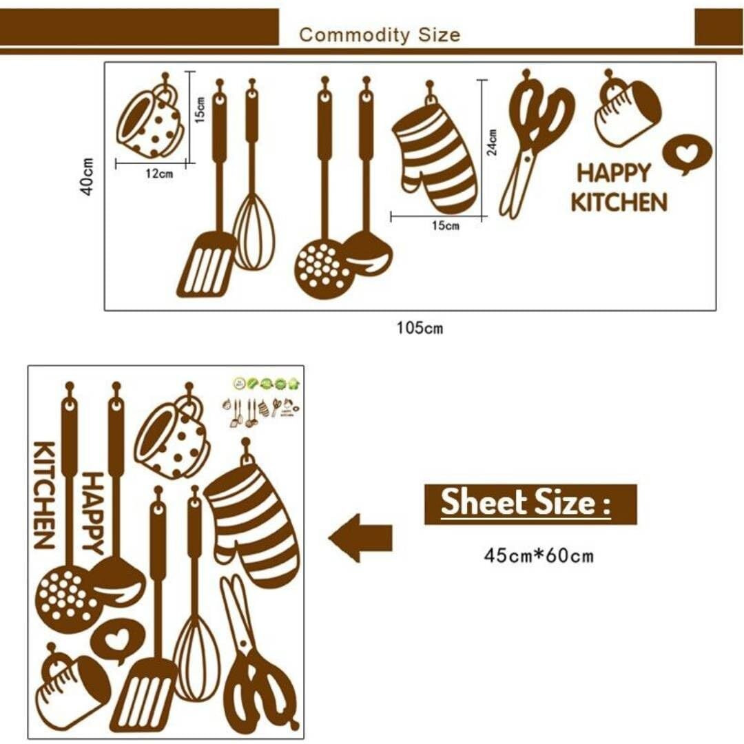 Heureka Kitchen Grocery Wall Tiles Stickers Waterproof, Kitchen Stickers For Wall, Wall Sticker For Kitchen, Kitchen Sticker, Kitchen Tiles Wall Stickers (60 Cm X 45 Cm)