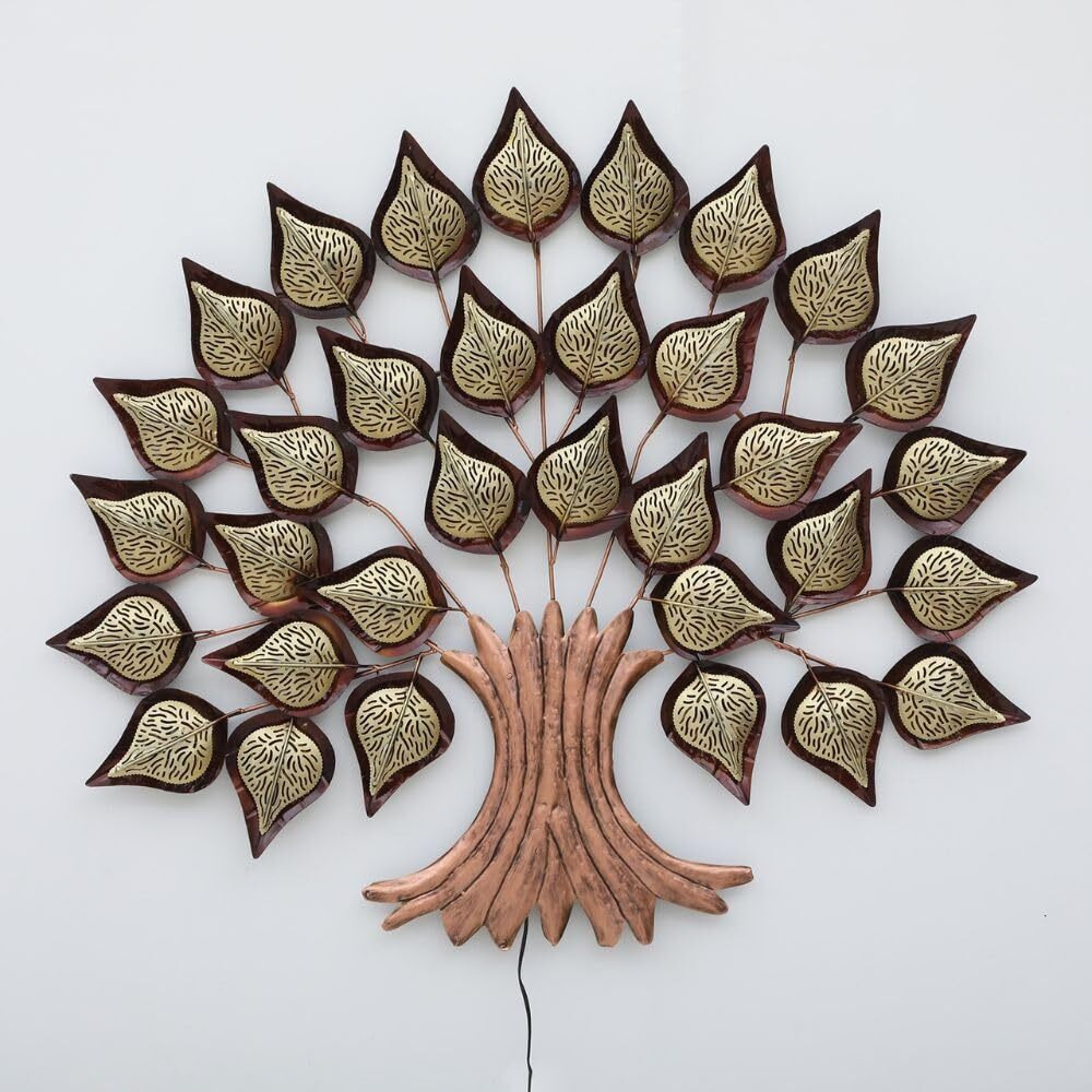 Miracle Craft Metal Wall Art Tree Wall Hanging Leaf Multicolour Wall Decor Perfect For Living Room, Home, Bedroom Office, Hotel (Without Led)