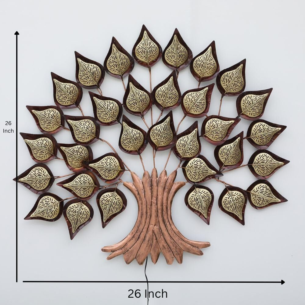 Miracle Craft Metal Wall Art Tree Wall Hanging Leaf Multicolour Wall Decor Perfect For Living Room, Home, Bedroom Office, Hotel (Without Led)