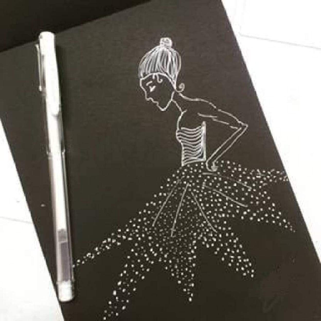 Schubert Hardback Black Paper Artists Sketch Book Drawing Pad. A5 Size. 20 Pages. 140 Gsm