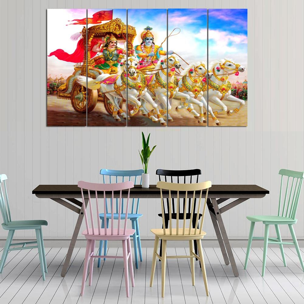 Maxstone Improve Your Place Wall Painting Digital Multiple Pannal (Multicolour, 60 X 30 Inch) Vynl, Sparkle Effects,Wall Painting For Room