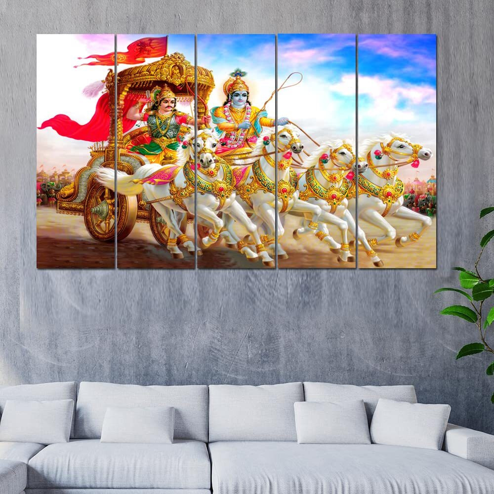 Maxstone Improve Your Place Wall Painting Digital Multiple Pannal (Multicolour, 60 X 30 Inch) Vynl, Sparkle Effects,Wall Painting For Room