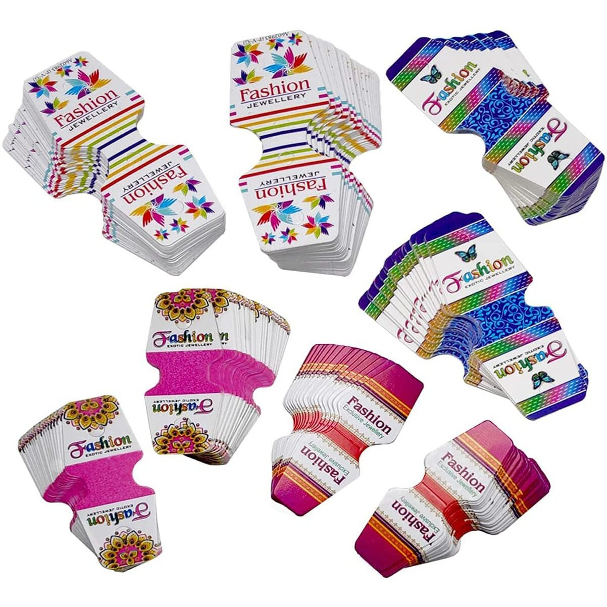 Diy Crafts Mix Random 10 Styles 100Pieces/Lot Diy Handmade Printing Necklace Card Folding Bracelet Jewelry Display Hang Tag Label Organizer Tags (Pack Of 200 Pcs, Plain White)