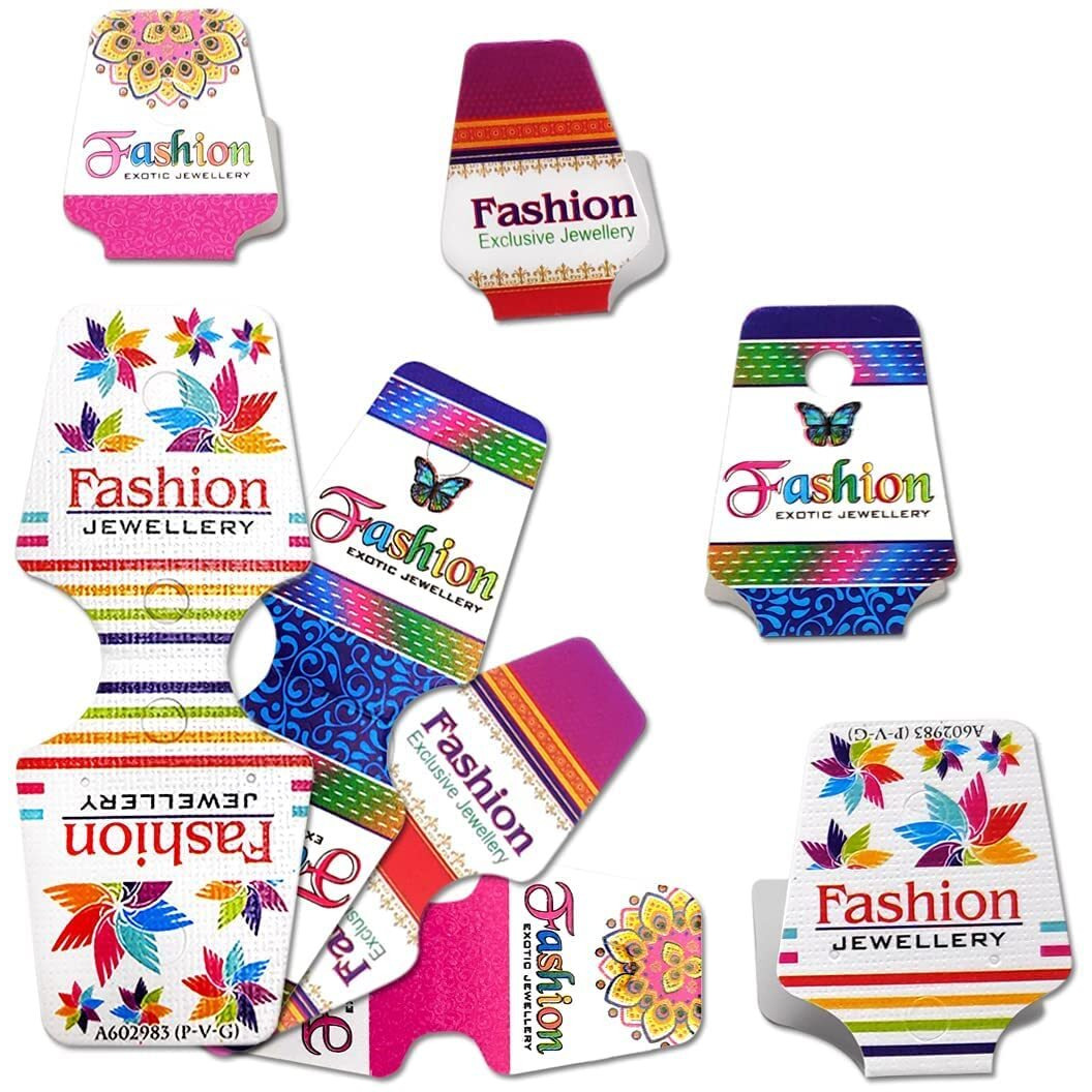 Diy Crafts Mix Random 10 Styles 100Pieces/Lot Diy Handmade Printing Necklace Card Folding Bracelet Jewelry Display Hang Tag Label Organizer Tags (Pack Of 200 Pcs, Plain White)