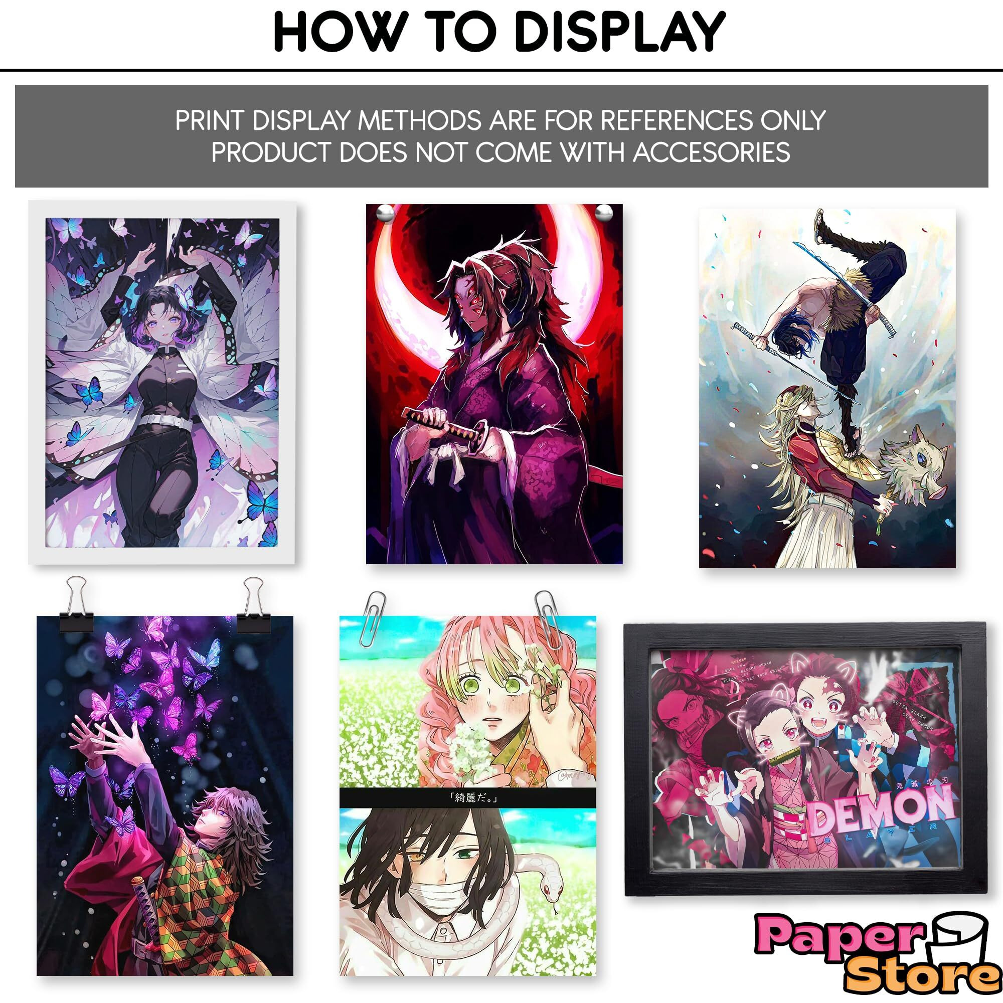 Thepaper9Store Demon Slayer Posters| Anime Wall Collage Kit|Self Adhesive|4 X 6 Inches|Demon Slayer Anime Theme Wall Collage Posters For Room Decoration(Set Of 30)