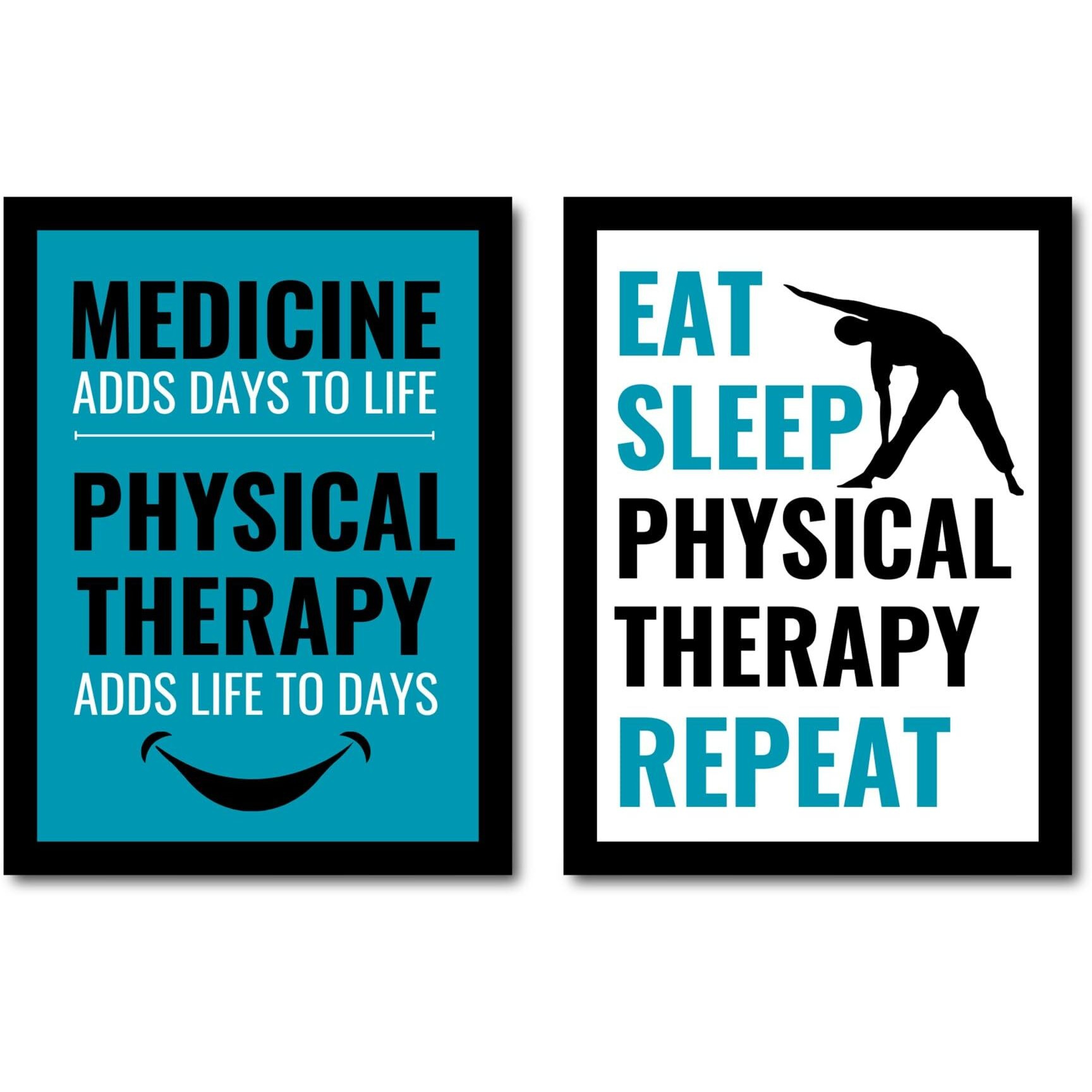 Jabsy Physiotheraphy Clinic Hospital Motivational Framed Poster | Best For Physiotherapist Doctor Gift (A4 Size) (Pack Of 02)