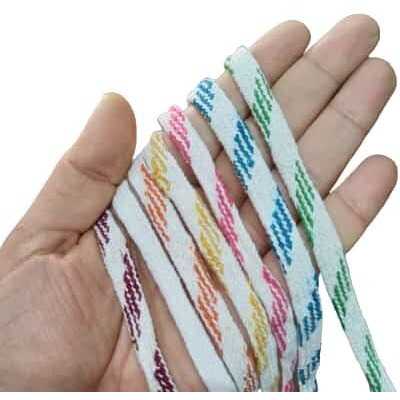 Colorful Nada & White Naada Combo/String For Pajama, Salwar, Ethnic Dresses,Petticot, Bermuda Etc (Random Color Shade) (10 Meters/Roll (Pack Of 3))