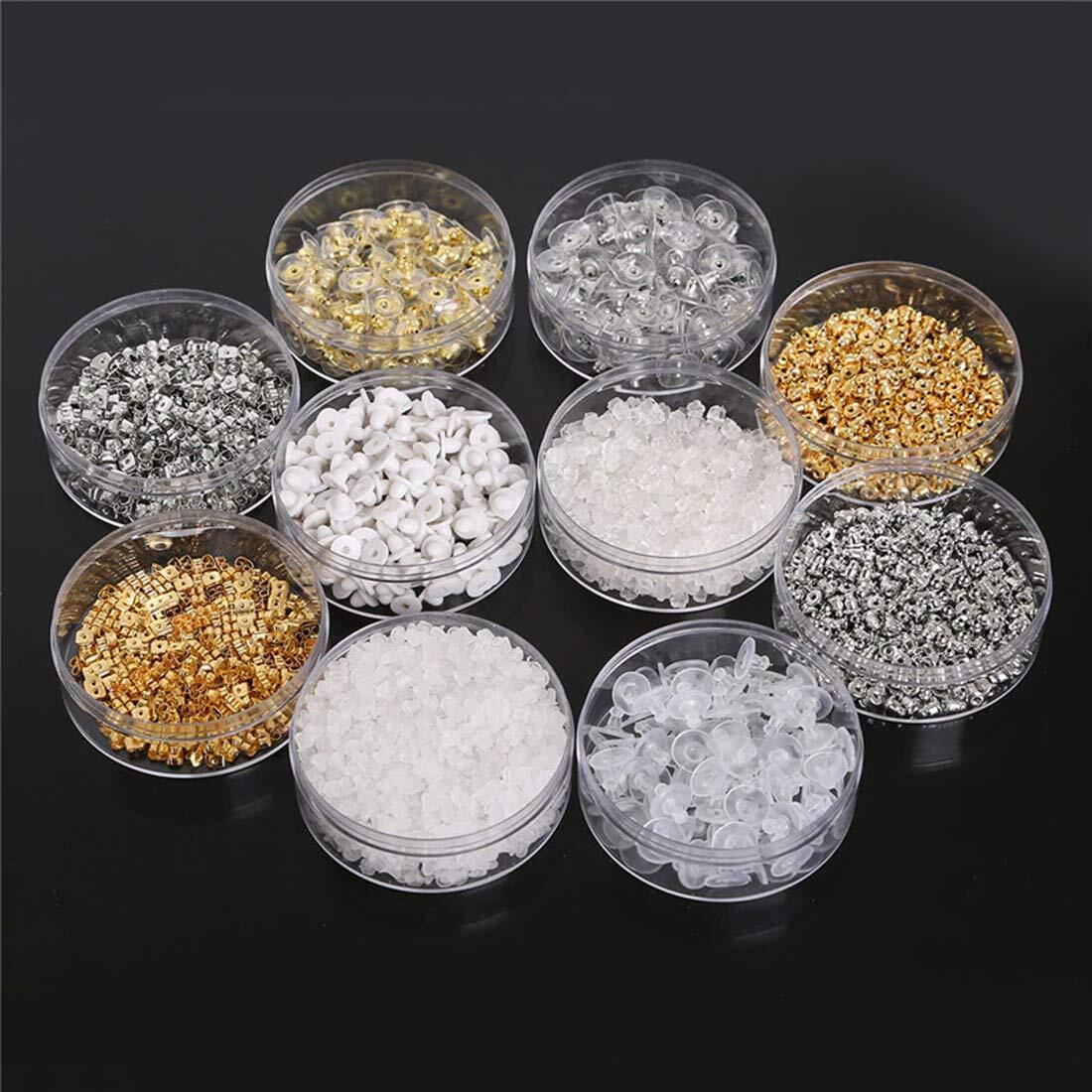 Diy Crafts Pack Of 2 Set, 2 -Color 4X5Mm 200Pcs, 100-1000Pcs/Set Box Packaging Earring Back Bullet Stopper Earring Plugs For Diy Gold Silv(Pack Of 2 Set, 2 -Color 4X5Mm 200Pcs)