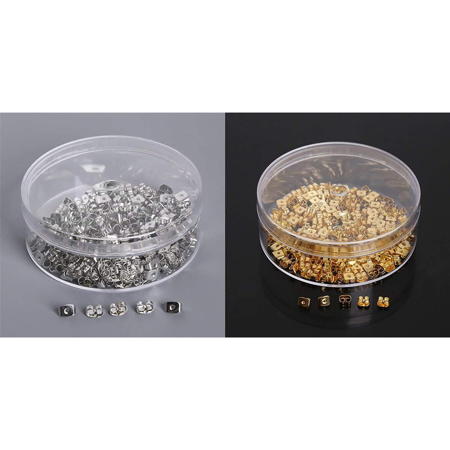 Diy Crafts Pack Of 2 Set, 2 -Color 4X5Mm 200Pcs, 100-1000Pcs/Set Box Packaging Earring Back Bullet Stopper Earring Plugs For Diy Gold Silv(Pack Of 2 Set, 2 -Color 4X5Mm 200Pcs)
