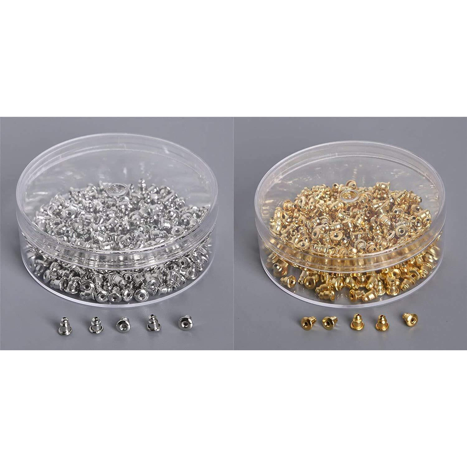 Diy Crafts Pack Of 2 Set, 2 -Color 4X5Mm 200Pcs, 100-1000Pcs/Set Box Packaging Earring Back Bullet Stopper Earring Plugs For Diy Gold Silv(Pack Of 2 Set, 2 -Color 4X5Mm 200Pcs)