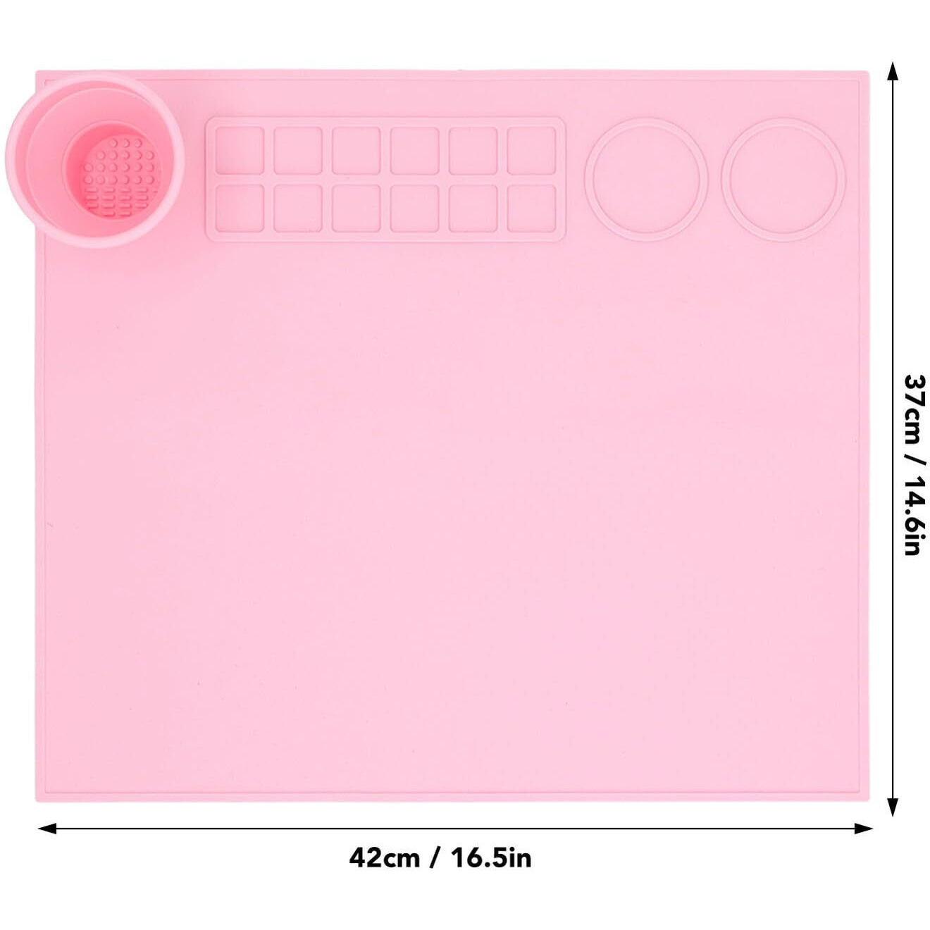 Addcart Creator Silicone Craft Mat For Painting And Crafts Large Mat With Collapsible Paint Brush Cleaner For Painting, Clay, Resin And Crafts 15Inches X 17Inches