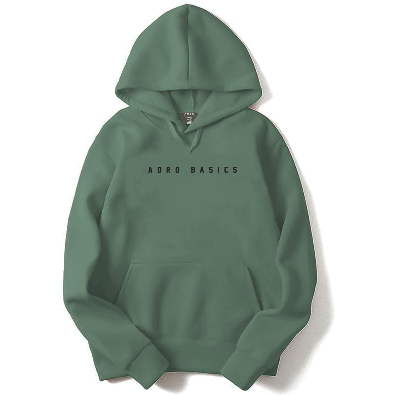 Adro Men's Cotton Neck Hooded Sweatshirt (H22-M-Ar2-Pt_Pista_M)