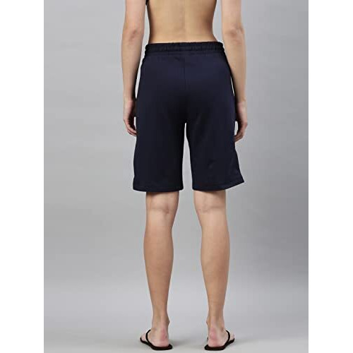 Enamor Essentials Womens Mid Rise Relaxed Fit 100% Cotton Knee Length Shorts Bermuda With Elasticated Waistband And Pockets - E080