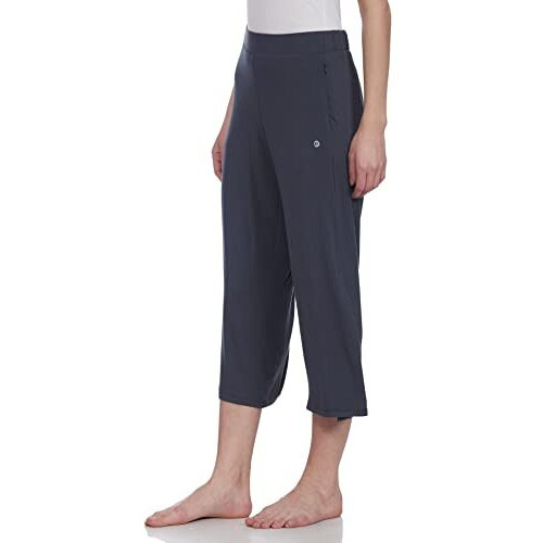 Enamor Essentials Women's Mid Rise Crop Length Soft & Drapey Stretch Viscose Culottes With Smart Side Slits - E064(E064-Blue Night-S)