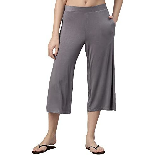 Enamor Women's Relaxed Casual Pants (E064_Ash Grey_S)