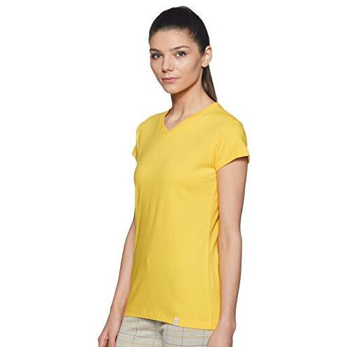 Rupa Women's Solid Regular Fit T-Shirt (Sltvn08Vylw_Yellow_S