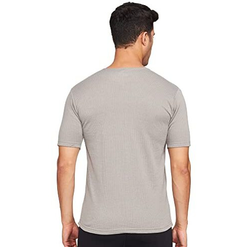 Rupa Jon Men's Striped Regular Thermal Top (Jon Rhfs Vest_Grey 2Xl)