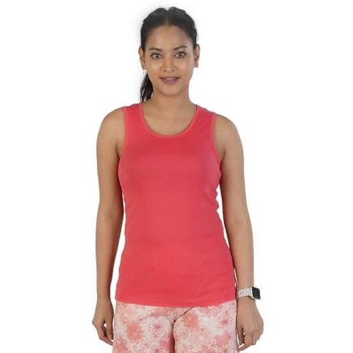 Rupa Colors Playsure Solid 100% Combed Cotton Rib Fabric, Women's Tank Top, Sleeveless Pack Of 1