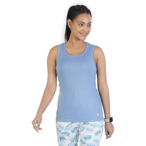 Rupa Colors Playsure Solid 100% Combed Cotton Rib Fabric, Women's Tank Top, Sleeveless Pack Of 1