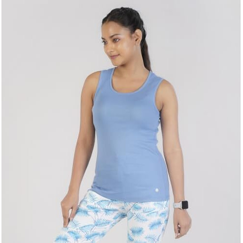 Rupa Colors Playsure Solid 100% Combed Cotton Rib Fabric, Women's Tank Top, Sleeveless Pack Of 1