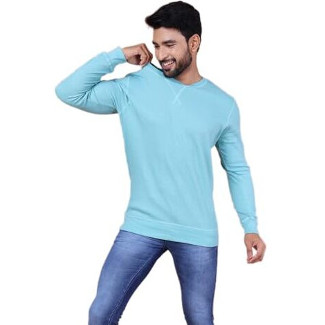Colors Waffle Texture Full Sleeve T-Shirt For Men - 100% Cotton, Ribbed Crew Neck, Breathable Fabric, Enhanced Texture, Super Stretchable, Label-Free Comfort, Anti-Fungal Dye. Pack Of 1