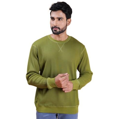 Colors Waffle Texture Full Sleeve T-Shirt For Men - 100% Cotton, Ribbed Crew Neck, Breathable Fabric, Enhanced Texture, Super Stretchable, Label-Free Comfort, Anti-Fungal Dye. Pack Of 1
