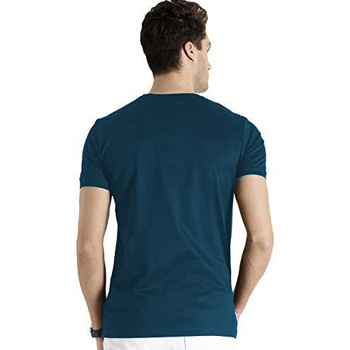 Adro Men's 93 Number Printed Cotton T-Shirt (Steel BlueMedium)