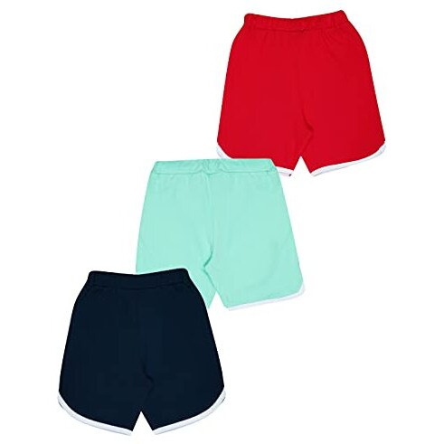 Kyda Kids Girls Cotton Plain Regular Fit Shorts - Multicolor (Pack Of 3)