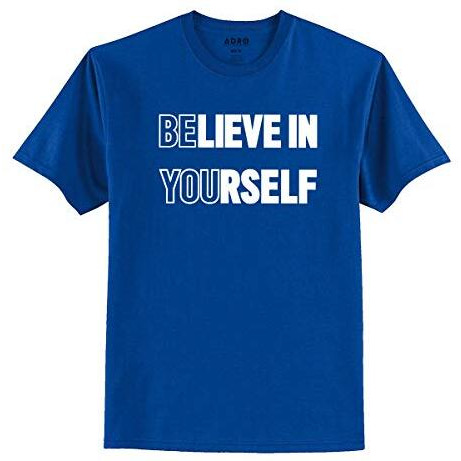 Adro Believe In Yourself Design Printed T-Shirt For Men (Rnr-S36-You-Rb_Royal Blue_2Xl)