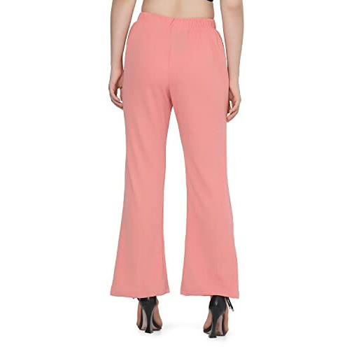 Dhruvi Trendz Womens Spandex Trousers Regular Fit Trousers (Dt-Tr-704_Pink_S)