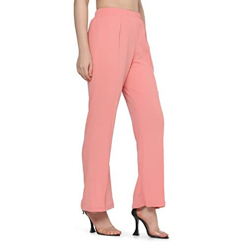 Dhruvi Trendz Womens Spandex Trousers Regular Fit Trousers (Dt-Tr-704_Pink_S)