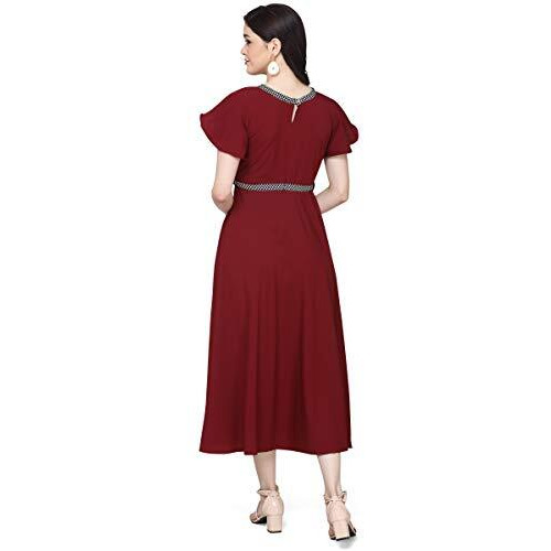Oomph Women's Crepe A-Line Maxi Dress - Carob Brown