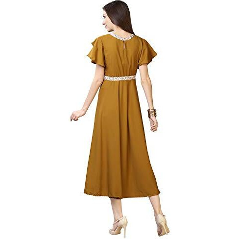 Oomph Women's Western & Fusion Wear Midi Dresses For Women, Beach, Green - Md64
