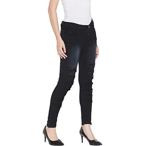 Nifty Women's Denim Stretchable Slim Fit Jeans (1246, Black, 30)