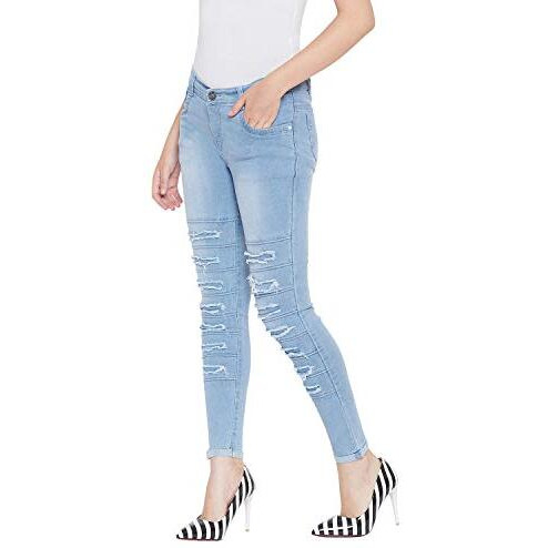 Nifty Women's Denim Stretchable Slim Fit Jeans (1246, Sky Blue, 28)