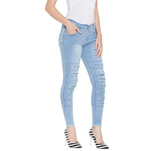 Nifty Women's Denim Stretchable Slim Fit Jeans (1246, Sky Blue, 28)